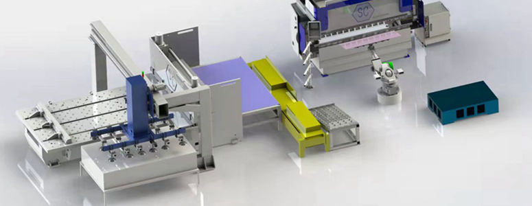 Laser cutting sheet metal production line