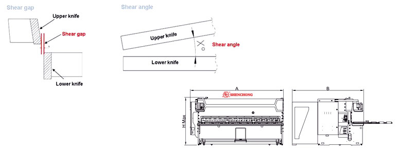 Metal plate shear cutting machine work