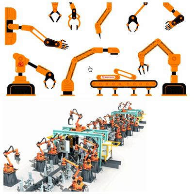 Composition of welding robot workstation