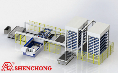 Sheet Metal Storage System With Laser Cutting Center