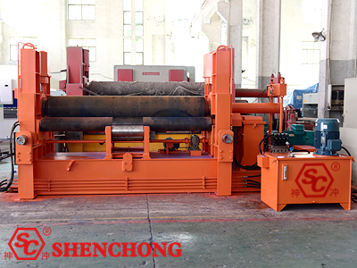 Three-roller symmetrical plate rolling machine