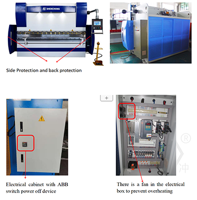 300 Tons cnc press brake safety protection