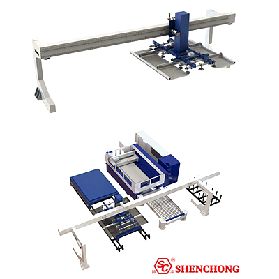 Truss beam laser cutting loading and unloading system