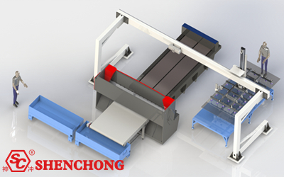 plate shearing loading and unloading system