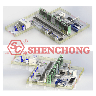 fully automatic flexible production line for electrical cabinet sheet metal parts