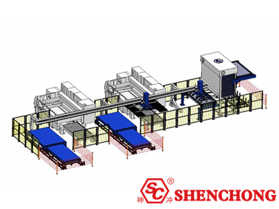 Sheet Metal Storage System With Laser Cutting Machines