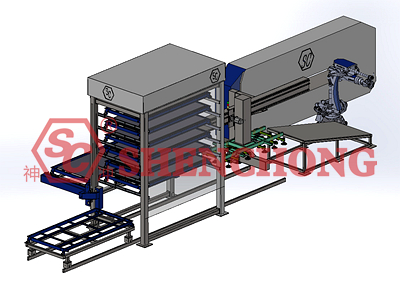 Automated single side loading and unloading and sheet metal punching unit
