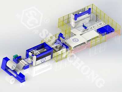 Sheet Metal Uncoiling Leveling Laser Cutting Bending Production Line