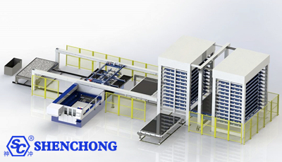 automatic double row sheet metal storage system