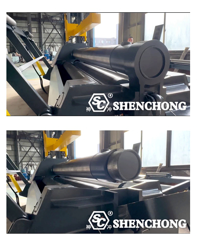 W12 4-roll plate rolling machine working photo W12 4-roll plate rolling machine working photo