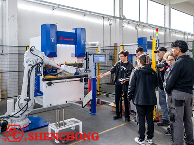 SHENCHONG hybrid servo press brake robotic bending unit technical training