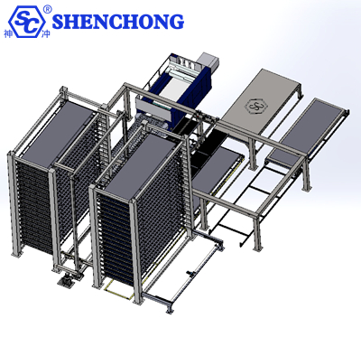 Automatic Steel Storage System Combined with Laser Cutting Machine Automatic Steel Storage System Combined with Laser Cutting Machine
